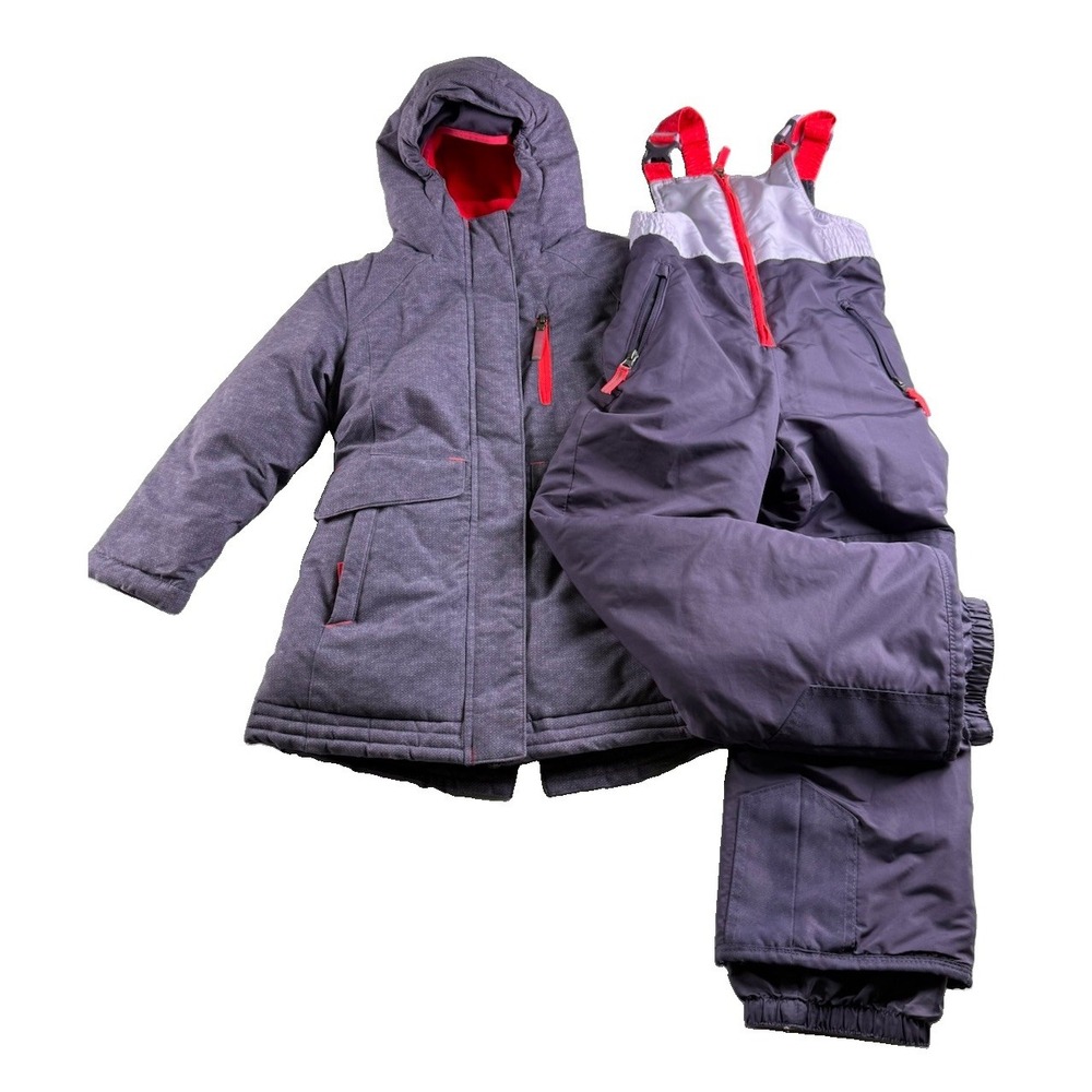 Champion Snow Suit Set Purple Jacket Bib Pants Size 6-6X EUC